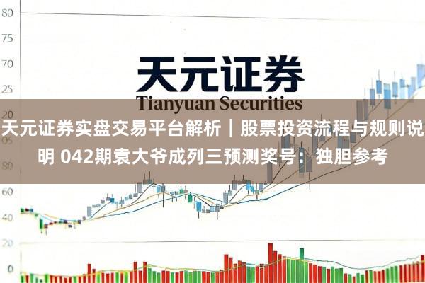 天元证券实盘交易平台解析｜股票投资流程与规则说明 042期袁大爷成列三预测奖号：独胆参考