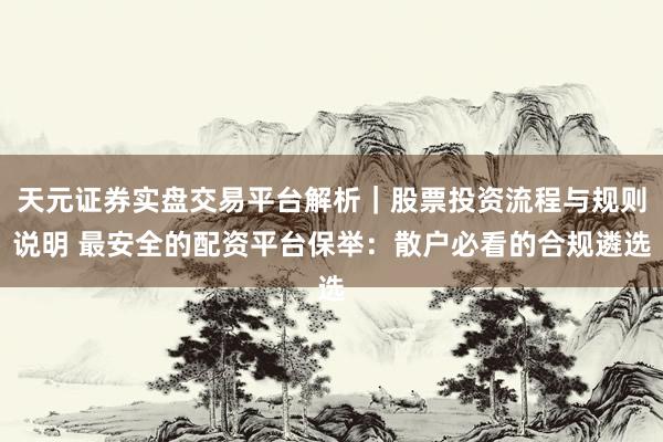 天元证券实盘交易平台解析｜股票投资流程与规则说明 最安全的配资平台保举：散户必看的合规遴选