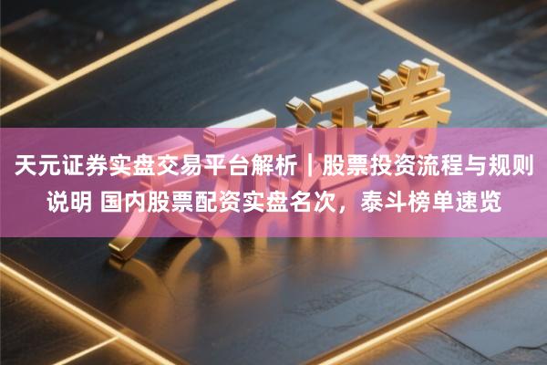 天元证券实盘交易平台解析｜股票投资流程与规则说明 国内股票配资实盘名次，泰斗榜单速览