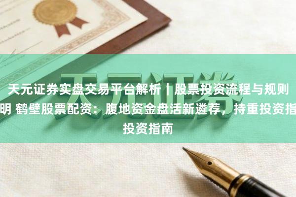 天元证券实盘交易平台解析｜股票投资流程与规则说明 鹤壁股票配资：腹地资金盘活新遴荐，持重投资指南