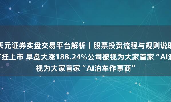 天元证券实盘交易平台解析｜股票投资流程与规则说明 科拓股份首挂上市 早盘大涨188.24%公司被视为大家首家“AI泊车作事商”